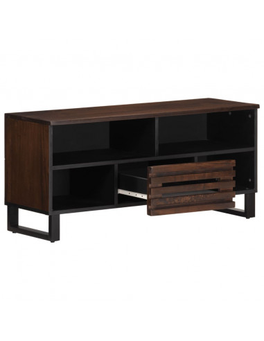 Mobile Porta TV Marrone 100x34x46 cm in Legno di Mango