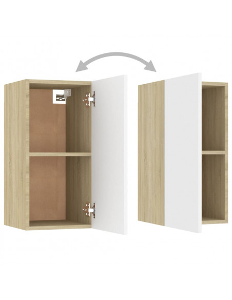 Mobili TV 2pz Bianco e Rovere Sonoma 30,5x30x60 cm Multistrato