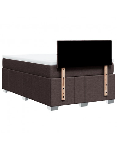 Giroletto a Molle con Materasso Marrone Scuro 120x190cm Tessuto