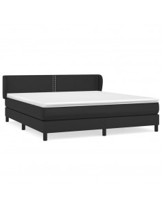 Giroletto a Molle con Materasso Nero 180x200 cm in Similpelle 2