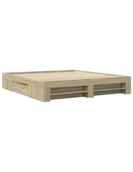 Giroletto senza Materasso Rovere Sonoma 200x200cm in Truciolato