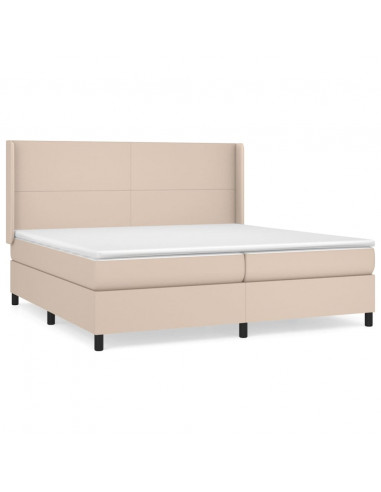 Giroletto a Molle con Materasso Cappuccino 200x200cm Similpelle