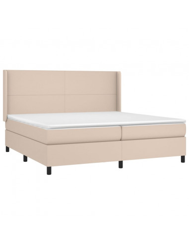 Giroletto a Molle con Materasso Cappuccino 200x200cm Similpelle