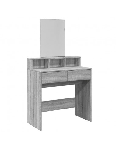 Toeletta con Specchio Grigio Sonoma 80x41x144,5 cm