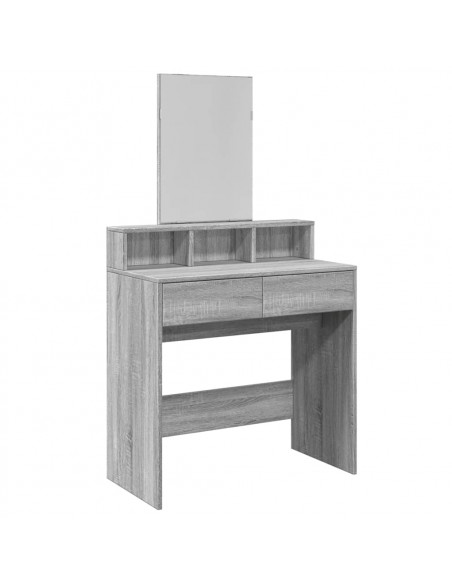 Toeletta con Specchio Grigio Sonoma 80x41x144,5 cm