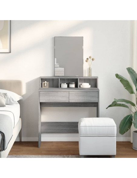 Toeletta con Specchio Grigio Sonoma 80x41x144,5 cm