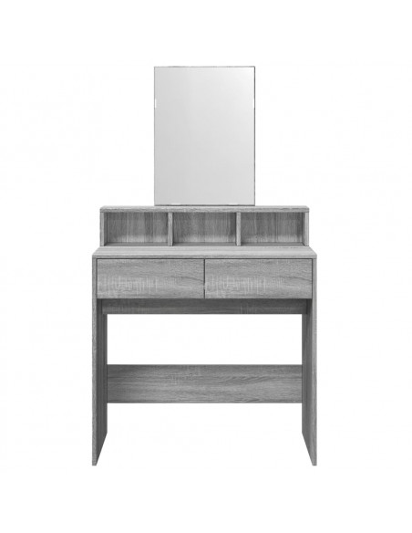 Toeletta con Specchio Grigio Sonoma 80x41x144,5 cm
