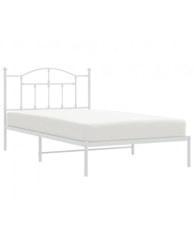 Giroletto con Testiera Metallo Bianco 100x200 cm