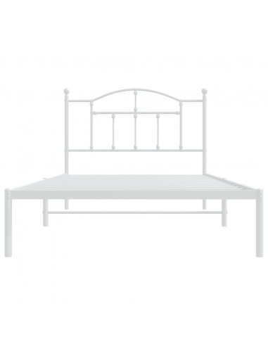 Giroletto con Testiera Metallo Bianco 100x200 cm