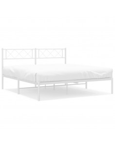 Giroletto con Testiera Metallo Bianco 140x190 cm 2