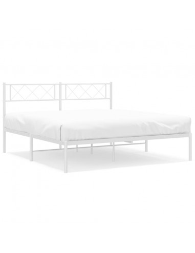 Giroletto con Testiera Metallo Bianco 140x190 cm