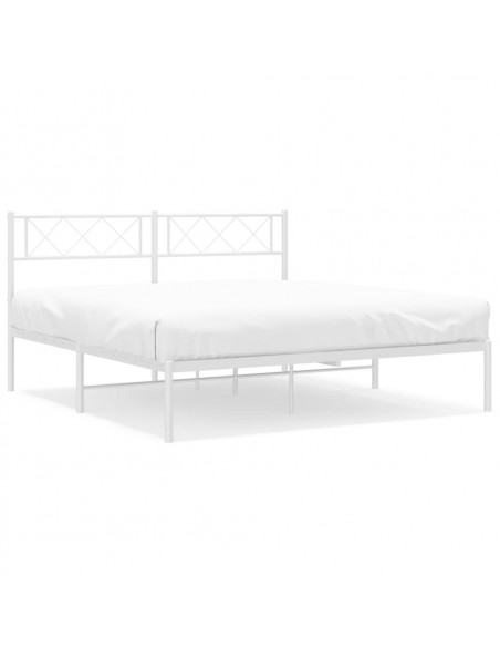 Giroletto con Testiera Metallo Bianco 140x190 cm