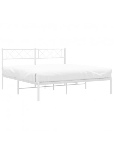 Giroletto con Testiera Metallo Bianco 140x190 cm