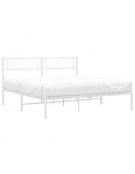 Giroletto con Testiera Metallo Bianco 140x190 cm