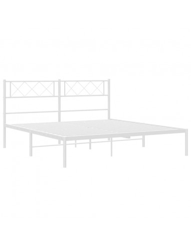 Giroletto con Testiera Metallo Bianco 140x190 cm