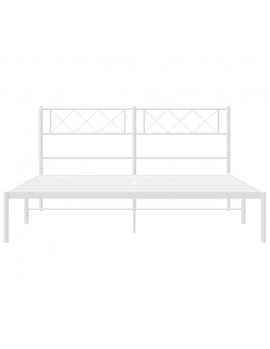 Giroletto con Testiera Metallo Bianco 140x190 cm