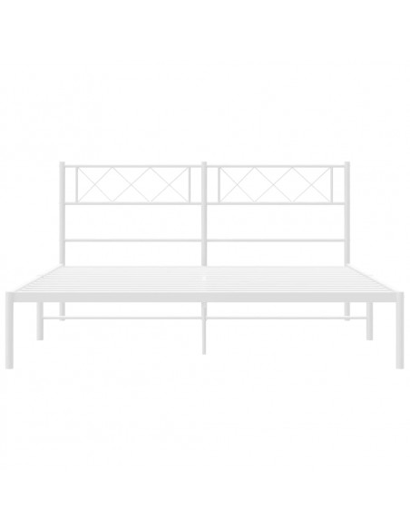 Giroletto con Testiera Metallo Bianco 140x190 cm