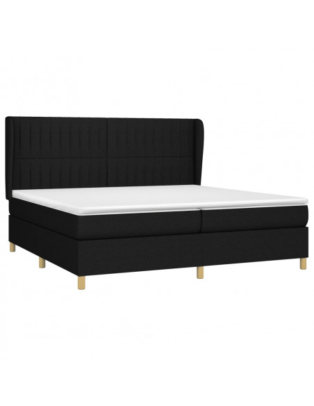 Giroletto a Molle con Materasso Nero 200x200 cm in Tessuto