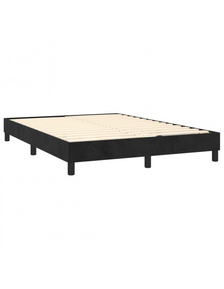 Giroletto a Molle con Materasso Nero 140x200 cm in Velluto