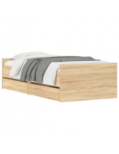 Giroletto con Cassetti Rovere Sonoma 75x190 cm Small Single