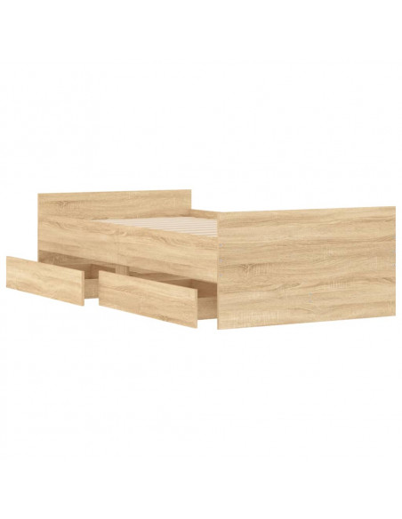 Giroletto con Cassetti Rovere Sonoma 75x190 cm Small Single