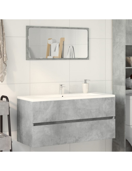 Mobile Lavabo Grigio Cemento 100x38,5x45cm in Legno Multistrato