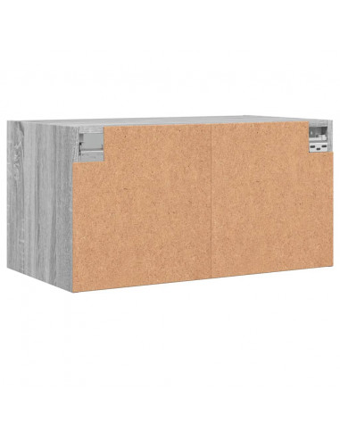 Mobile a Muro con Ante in Vetro Grigio Sonoma 68,5x37x35 cm