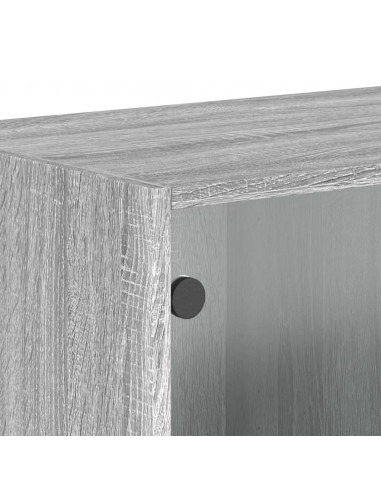 Mobile a Muro con Ante in Vetro Grigio Sonoma 68,5x37x35 cm