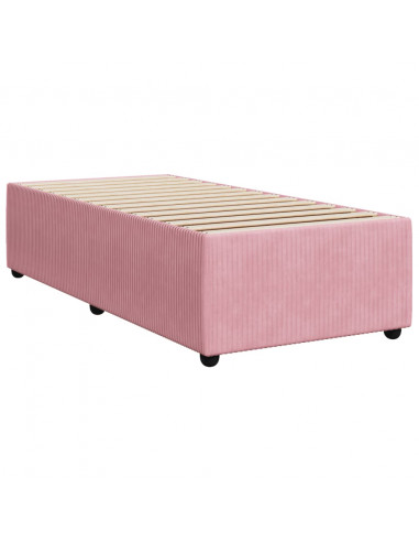 Giroletto a Molle con Materasso Rosa 80x200 cm in Velluto