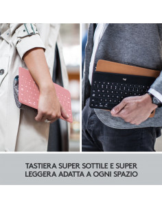Logitech Keys-To-Go Tastiera Bluetooth, Sottile e Leggera, per iPhone, iPad, Apple TV e tutti i dispositivi iOS. Rosa 2