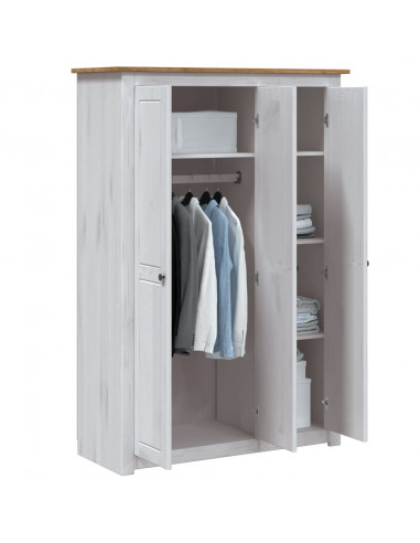 Armadio a 3 Ante Bianco 118x50x171,5cm in Pino Panama Range