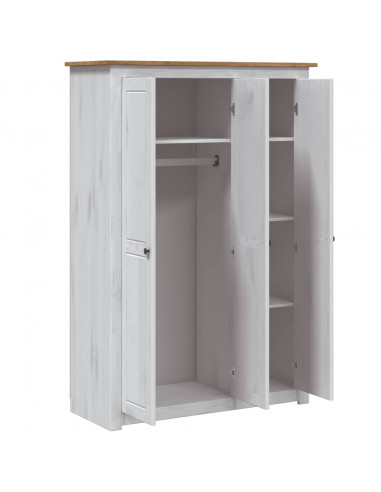Armadio a 3 Ante Bianco 118x50x171,5cm in Pino Panama Range
