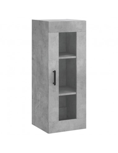 Credenza Grigio Cemento 34,5x34x180 cm in Legno Multistrato