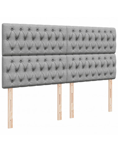 Giroletto a Molle con Materasso Grigio Chiaro 200x200cm Tessuto