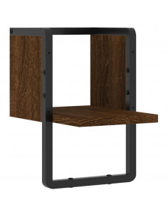 Mensola a Parete con Asta Rovere Marrone 20x25x30 cm 2
