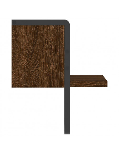 Mensola a Parete con Asta Rovere Marrone 20x25x30 cm