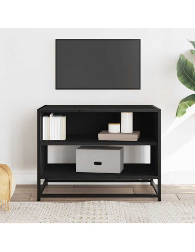 Mobile Porta TV Nero 61x40x46 cm in Truciolato e Metallo