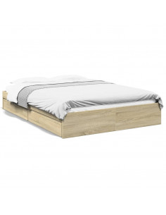 Giroletto Cassetti Rovere Sonoma 160x200 cm Legno Multistrato 2