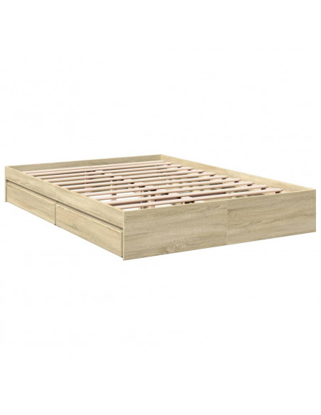 Giroletto Cassetti Rovere Sonoma 160x200 cm Legno Multistrato