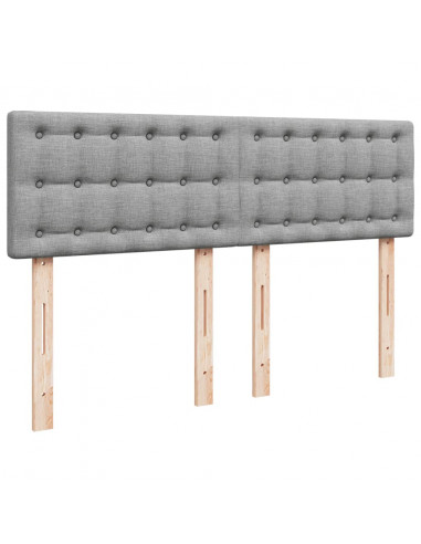 Giroletto a Molle con Materasso Grigio Chiaro 140x190cm Tessuto