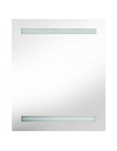 Armadietto Bagno con Specchio e LED Grigio 50x14x60 cm