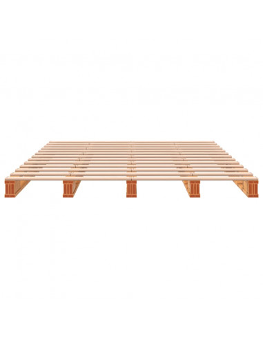 Letto Pallet Marrone Cera 140x200 cm in Legno Massello di Pino