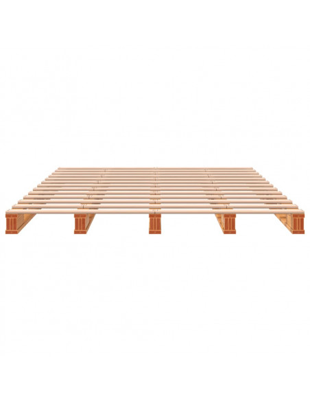 Letto Pallet Marrone Cera 140x200 cm in Legno Massello di Pino