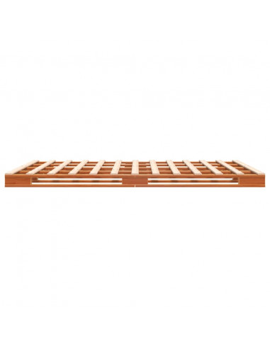 Letto Pallet Marrone Cera 140x200 cm in Legno Massello di Pino