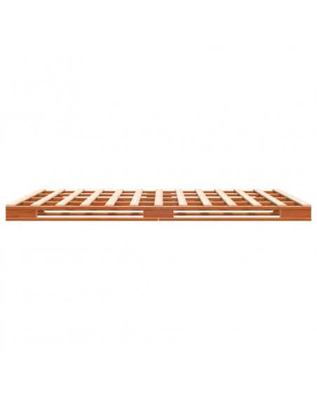 Letto Pallet Marrone Cera 140x200 cm in Legno Massello di Pino