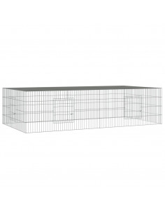 Conigliera con 2 Pannelli 220x110x55 cm Ferro Zincato 2