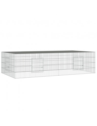 Conigliera con 2 Pannelli 220x110x55 cm Ferro Zincato