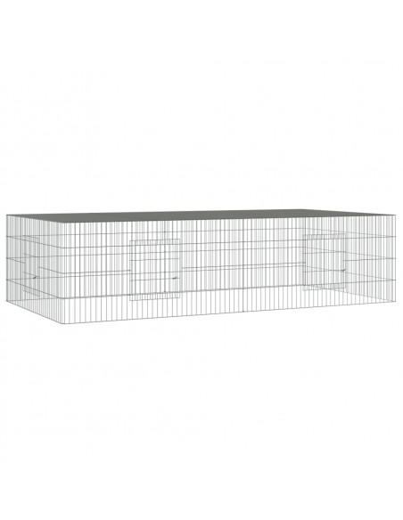 Conigliera con 2 Pannelli 220x110x55 cm Ferro Zincato