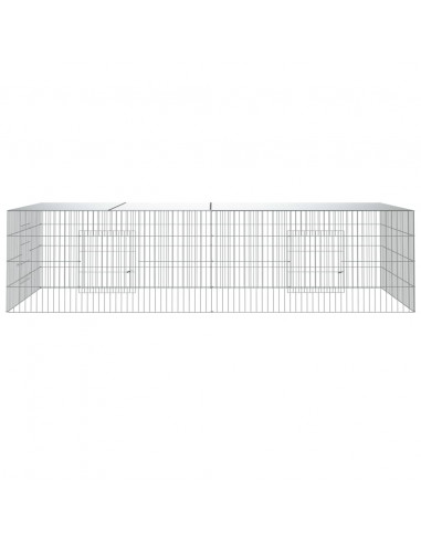 Conigliera con 2 Pannelli 220x110x55 cm Ferro Zincato
