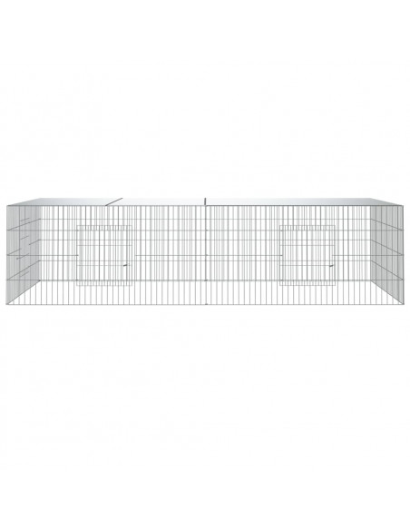Conigliera con 2 Pannelli 220x110x55 cm Ferro Zincato